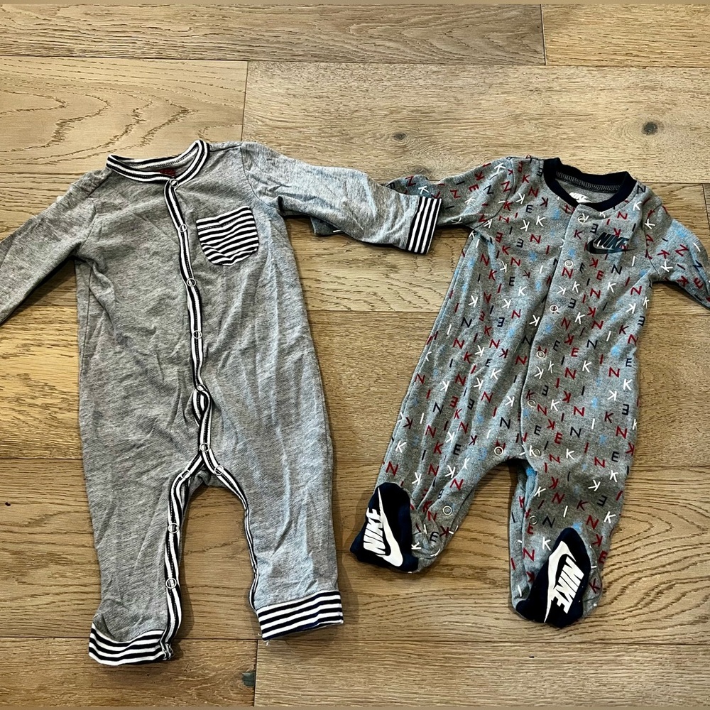 Set of 2 Nike and Seven for All Mankind Footie Pajamas